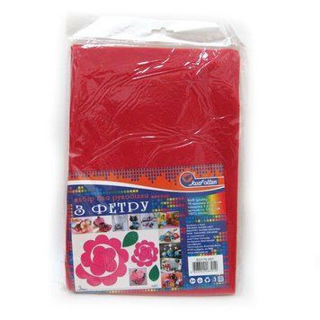 Фетр SOFT 170GSM 1,2 мм "Червоний" 10PC/OPP A4, K2733985OO170SQ001 - фото товару