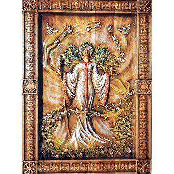 Панно "Жива" (40&times;29&times;2,4 см),дерев'яне, різне, покрито патиною, лаком, емалями, K334283 - фото товару