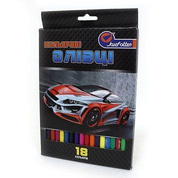 Карандаши пластик. "Racing" 18 цв, в картоне, европ J.Otten, K2739917OO1051BA_18 - фото товара